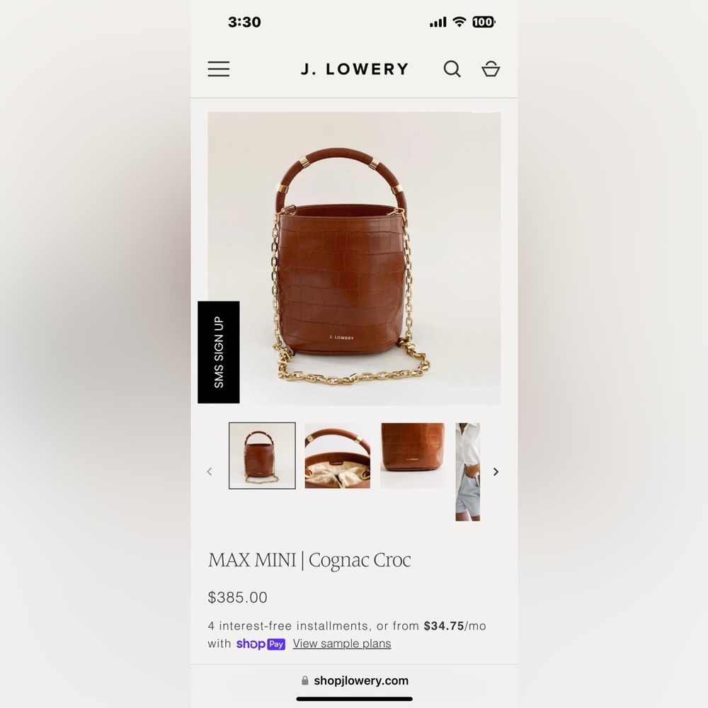 COPY - J. Lowery MAX MINI bag | Cognac Croc